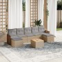 Gartensofa-Set mit beigen Kissen 8 Stück PE-Rattan von , Gartensets - Ref: Foro24-3227921, Preis: 423,80 €, Rabatt: %
