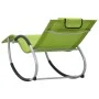 Lounger with green textilene pillow by vidaXL, Loungers - Ref: Foro24-47791, Price: 93,58 €, Discount: %