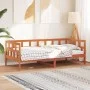 Sofá cama de madera maciza de pino marrón cera 90x190 cm de , Camas y somieres - Ref: Foro24-844410, Precio: 85,15 €, Descuen...