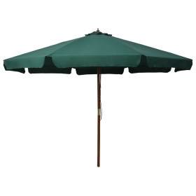 Garden umbrella with green wooden pole 330 cm by vidaXL, Umbrellas - Ref: Foro24-47213, Price: 152,63 €, Discount: %