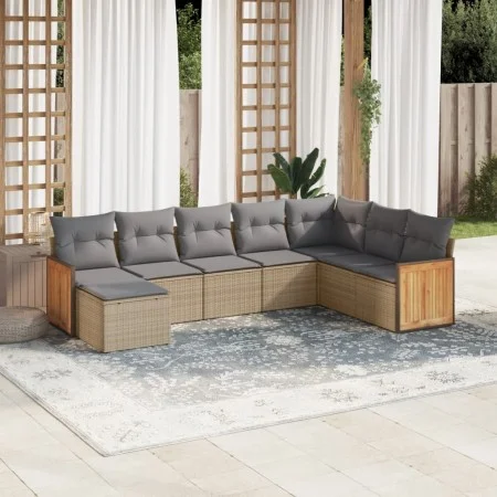 Juego de sofás de jardín con cojines beige 8 pzas ratán PE von , Gartensets - Ref: Foro24-3227928, Preis: 502,28 €, Rabatt: %