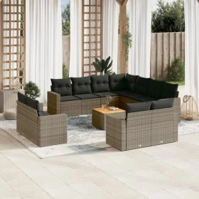Set de sofás de jardín 12 pzas con cojines ratán sintético gris de , Conjuntos de jardín - Ref: Foro24-3256718, Precio: 832,1...