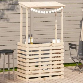 Garden bar table with solid wood roof 112.5x57x195.5 cm by , Garden tables - Ref: Foro24-832534, Price: 179,81 €, Discount: %