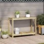 Plantation table with impregnated pine wood shelf 108x35x75 cm by , Pot stands - Ref: Foro24-832396, Price: 84,78 €, Discount: %