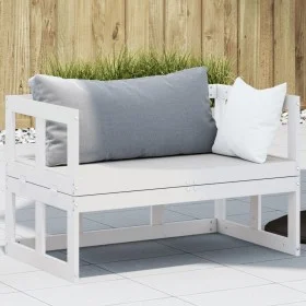 Ausziehbare Gartensofabank aus massivem weißem Kiefernholz von , Gartenbänke - Ref: Foro24-832611, Preis: 124,07 €, Rabatt: %