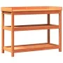 Plantation table with brown pine wood shelves 108x45x86.5 cm by , Pot stands - Ref: Foro24-844639, Price: 109,37 €, Discount: %