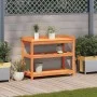 Plantation table with brown pine wood shelves 108x45x86.5 cm by , Pot stands - Ref: Foro24-844639, Price: 109,37 €, Discount: %