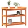 Plantation table with brown pine wood shelves 108x45x86.5 cm by , Pot stands - Ref: Foro24-844639, Price: 109,37 €, Discount: %