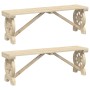 Gartenbänke 2 Einheiten aus massivem Tannenholz von , Gartenstühle - Ref: Foro24-3207135, Preis: 193,53 €, Rabatt: %
