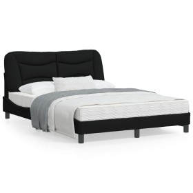 Estructura de cama con luces LED tela negro 140x200 cm de , Camas y somieres - Ref: Foro24-3213706, Precio: 226,46 €, Descuen...