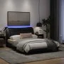 Estructura de cama con luces LED tela negro 140x200 cm de , Camas y somieres - Ref: Foro24-3213706, Precio: 223,11 €, Descuen...