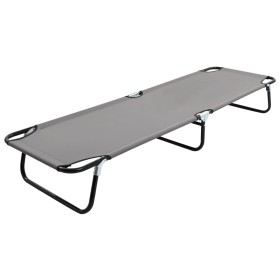 Gray steel folding lounger by vidaXL, Loungers - Ref: Foro24-47757, Price: 78,36 €, Discount: %
