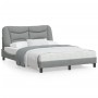 Bed frame with LED lights light gray fabric 140x200 cm by , Beds and slatted bases - Ref: Foro24-3213704, Price: 235,61 €, Di...