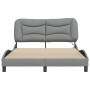 Bed frame with LED lights light gray fabric 140x200 cm by , Beds and slatted bases - Ref: Foro24-3213704, Price: 235,61 €, Di...