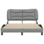 Estructura de cama con luces LED tela gris claro 140x200 cm de , Camas y somieres - Ref: Foro24-3213704, Precio: 234,64 €, De...