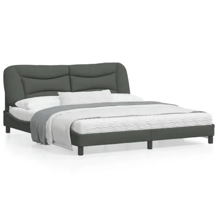 Bed frame with LED lights dark gray fabric 180x200 cm by , Beds and slatted bases - Ref: Foro24-3213719, Price: 270,30 €, Dis...