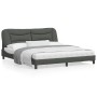 Bed frame with LED lights dark gray fabric 180x200 cm by , Beds and slatted bases - Ref: Foro24-3213719, Price: 268,56 €, Dis...