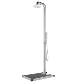 Garden shower with gray base 230 cm stainless steel by , Pool and spa accessories - Ref: Foro24-3070784, Price: 389,33 €, Dis...