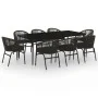 Garten-Essgruppe 9-teilig schwarz von , Gartensets - Ref: Foro24-3099244, Preis: 1,00 €, Rabatt: %