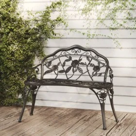 Banco de jardín de aluminio fundido negro 100 cm de , Bancos de jardín - Ref: Foro24-317740, Precio: 164,54 €, Descuento: %