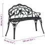 Banco de jardín de aluminio fundido negro 100 cm de , Bancos de jardín - Ref: Foro24-317740, Precio: 164,54 €, Descuento: %