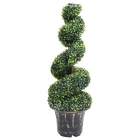 Planta espiral de Boj artificial con macetero verde 100 cm