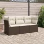 Set sofás de jardín 3 piezas y cojines ratán sintético marrón by , Garden sets - Ref: Foro24-3249052, Price: 216,02 €, Discou...