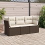 Set sofás de jardín 3 piezas y cojines ratán sintético marrón de , Conjuntos de jardín - Ref: Foro24-3249052, Precio: 219,14 ...