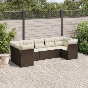 Juego de sofás de jardín 7 piezas con cojines ratán PE marrón by , Garden sets - Ref: Foro24-3249962, Price: 469,83 €, Discou...