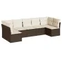 Juego de sofás de jardín 7 piezas con cojines ratán PE marrón by , Garden sets - Ref: Foro24-3249272, Price: 446,83 €, Discou...