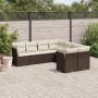 Set of 8-piece garden sofas and brown synthetic rattan cushions by , Garden sets - Ref: Foro24-3250432, Price: 560,39 €, Disc...
