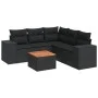 Set de sofás de jardín 6 piezas y cojines ratán sintético negro by , Garden sets - Ref: Foro24-3257770, Price: 402,97 €, Disc...