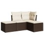 Set de sofás de jardín 4 pzas y cojines ratán sintético marrón by , Garden sets - Ref: Foro24-3217483, Price: 219,52 €, Disco...