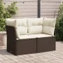 Sofá de jardín con cojines 2 plazas ratán sintético marrón by , Outdoor sofas - Ref: Foro24-366217, Price: 168,26 €, Discount: %