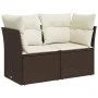 Sofá de jardín con cojines 2 plazas ratán sintético marrón by , Outdoor sofas - Ref: Foro24-366217, Price: 168,26 €, Discount: %