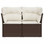 Sofá de jardín con cojines 2 plazas ratán sintético marrón by , Outdoor sofas - Ref: Foro24-366217, Price: 171,36 €, Discount: %