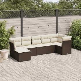 7-teiliges Gartensitzgruppen-Set mit braunen PE-Rattan-Kissen. von , Gartensets - Ref: Foro24-3217973, Preis: 449,54 €, Rabat...
