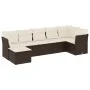 Juego de sofás de jardín 7 piezas con cojines ratán PE marrón by , Garden sets - Ref: Foro24-3217973, Price: 449,54 €, Discou...