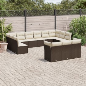 Set de sofás de jardín con cojines 13 piezas ratán PE marrón by , Garden sets - Ref: Foro24-3250292, Price: 886,43 €, Discoun...