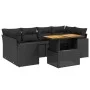 Set de comedor de jardín 7 pzas y cojines ratán sintético negro de , Conjuntos de jardín - Ref: Foro24-3271209, Precio: 500,2...