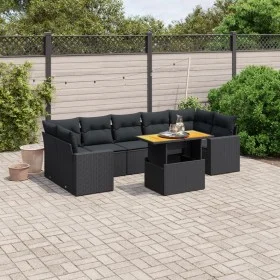 Set de sofás de jardín 8 piezas y cojines ratán sintético negro by , Garden sets - Ref: Foro24-3271223, Price: 580,90 €, Disc...