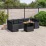 8-teiliges Gartensofa-Set und Kissen aus schwarzem Kunststoff-Rattan. von , Gartensets - Ref: Foro24-3271223, Preis: 566,45 €...