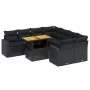 8-teiliges Gartensofa-Set und Kissen aus schwarzem Kunststoff-Rattan. von , Gartensets - Ref: Foro24-3271237, Preis: 612,78 €...