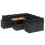 8-teiliges Gartensofa-Set und Kissen aus schwarzem Kunststoff-Rattan. von , Gartensets - Ref: Foro24-3271237, Preis: 611,39 €...