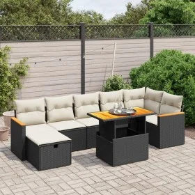 Set de sofás de jardín 8 piezas y cojines ratán sintético negro by , Garden sets - Ref: Foro24-3276045, Price: 498,25 €, Disc...