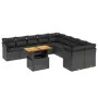 Gartensofagarnitur 11-teilig mit schwarzen Kissen aus synthetischem Rattan von , Gartensets - Ref: Foro24-3271041, Preis: 741...