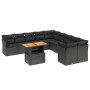 Set de sofás de jardín 11 pzas y cojines ratán sintético negro by , Garden sets - Ref: Foro24-3271041, Price: 714,69 €, Disco...