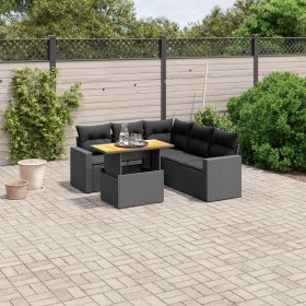 Set de sofás de jardín 6 piezas y cojines ratán sintético negro de , Conjuntos de jardín - Ref: Foro24-3271307, Precio: 427,8...