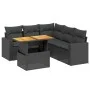 Set de sofás de jardín 6 piezas y cojines ratán sintético negro by , Garden sets - Ref: Foro24-3271307, Price: 429,03 €, Disc...