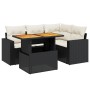 Set de muebles de jardín 5 pzas y cojines ratán sintético negro by , Garden sets - Ref: Foro24-3271294, Price: 349,48 €, Disc...